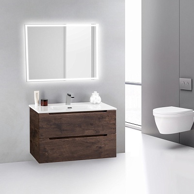 Тумба с раковиной подвесная BelBagno ETNA 39 80 Rovere Moro, раковина белая