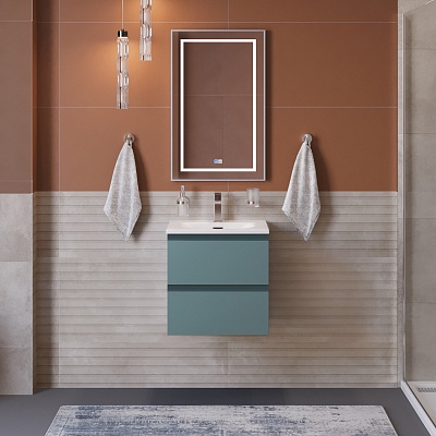 Тумба с раковиной подвесная BelBagno KRAFT 39 50 Голубой Матовый, раковина BB-8099-3-50