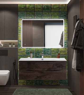 Тумба с раковиной подвесная BelBagno MARINO-CER-N 120 Rovere Nature Grigio, раковина белая