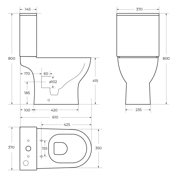 Унитаз-компакт безободковый с сиденьем BelBagno УЮТ (LOUNGE) BB045CPR/SC