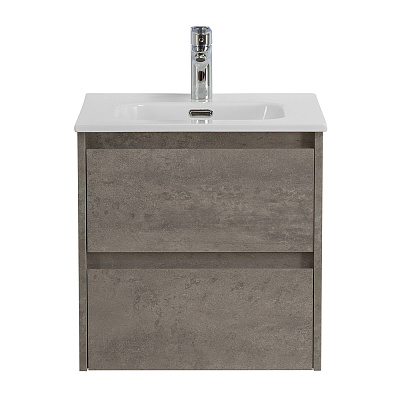 Тумба с раковиной подвесная BelBagno KRAFT 50 Cemento Grigio, раковина белая