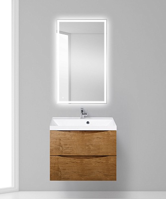 Тумба с раковиной подвесная BelBagno MARINO 70 Rovere Nature, раковина белая
