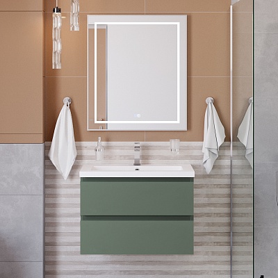 Тумба с раковиной подвесная BelBagno СТРУКТУРА (KRAFT) 80 Еловый Матовый, раковина BB-8070-80