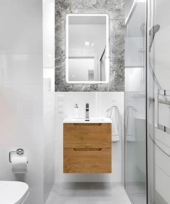 Тумба с раковиной подвесная BelBagno ETNA 50 Rovere Nature, раковина белая