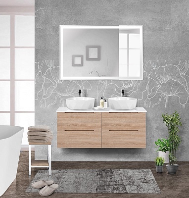 Тумбы со столешницей подвесная BelBagno ETNA 120 Rovere Bianco