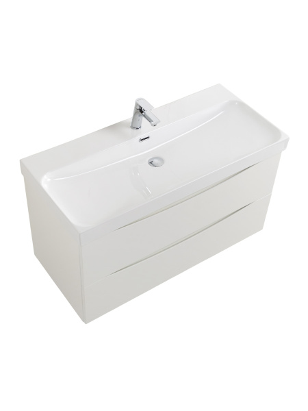 Тумба с раковиной подвесная BelBagno МАРИНА (MARINO)-N 100 Bianco Lucido, раковина BB-8078-100 — фото 7
