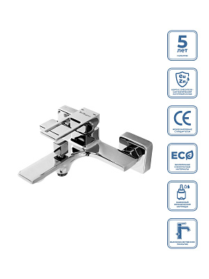 Смеситель для ванны и душа BelBagno LUCE LUC-VAS-CRM