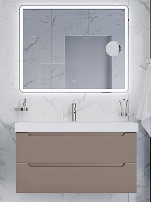 Тумба с раковиной подвесная BelBagno ЭТНА (ETNA) 100 Бежевый Матовый, раковина BB-8078-100