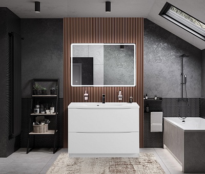 Тумба с раковиной напольная BelBagno MARINO 120 Bianco Lucido, раковина белая